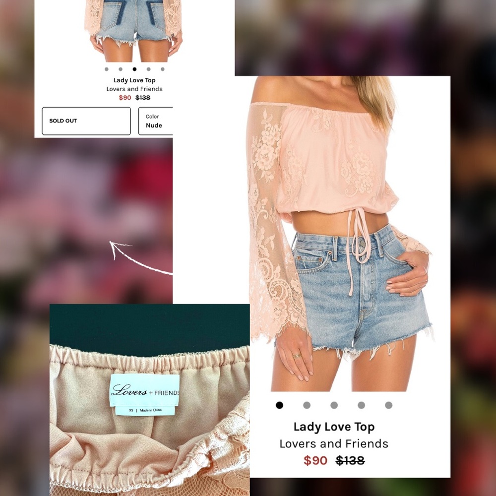 Lovers & Friends Lace crop top